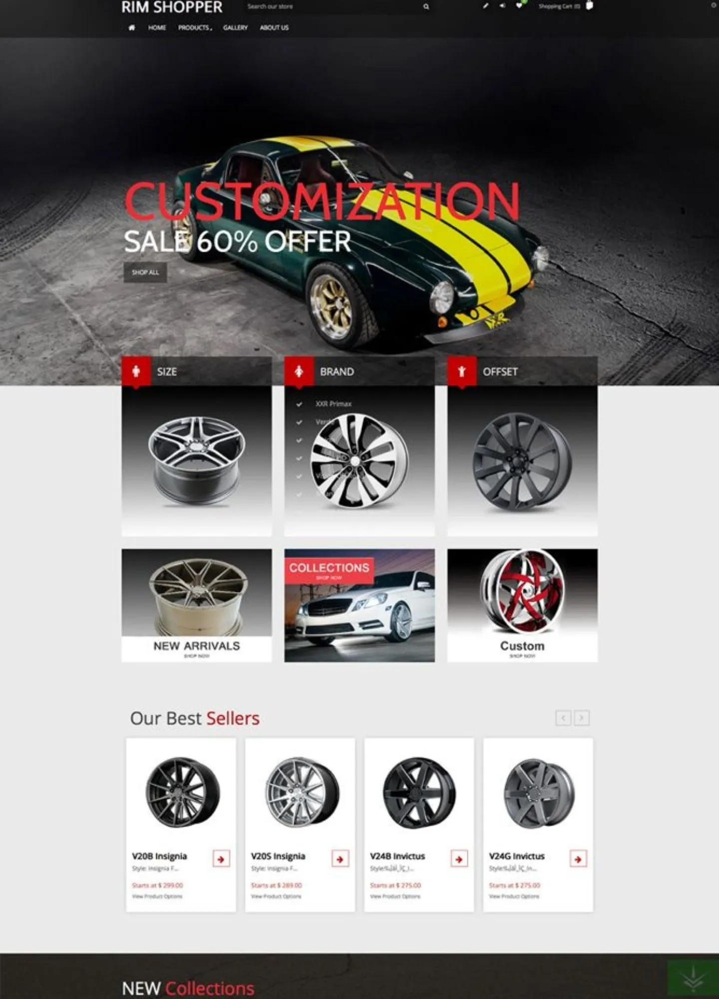 Rim Shopper online wheel store homepage