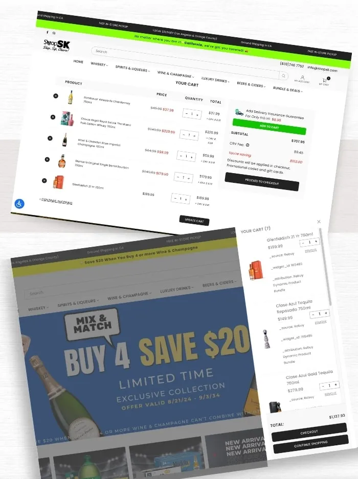 ShopSK collection page with filters and the Mix and Match promotion